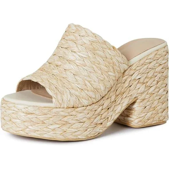 Platform Sandals Open Toe Chunky High Heel - Picture 7 of 7